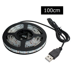 USB LEDテープライト 防水 5V 100cm 1チップ 白ベース