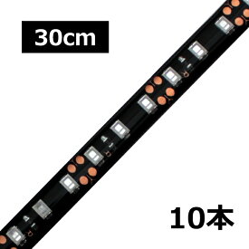 [30cm×10本] 高密度(120LED/1M) 24V LEDテープライト 防水 黒ベース