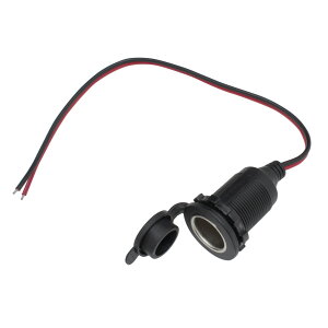 シガーソケット-メス(蓋付き) 切りっぱなし電源ケーブル 12V用 (30cm)
