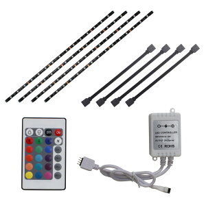 9092(1Zbg) TVobNCgp(12V) 50cm×4{ h RGB LEDe[vCg IRRg[Zbg