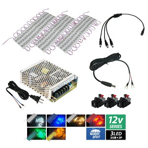 LED���W���[�� 3���^�C�v �h�� 12V ���i�� 5730SMD �ŔƖ� �ԐڏƖ� ���ƃA�N���� 20�A 3���� �d���Z�b�g