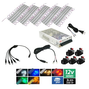 LED���W���[�� 3���^�C�v �h�� 12V ���i�� 5730SMD �ŔƖ� �ԐڏƖ� ���ƃA�N���� 20�A 5���� �d���Z�b�g