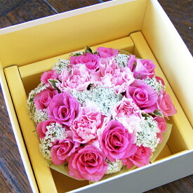 母の日 2024 フラワーケーキ 【 バラ ピンク 薔薇 カーネーション フラワーケーキ 】 ピンク 薔薇 生花 花束 プレゼント フラワー 花 母の日ギフト アレンジメント アレンジ ギフト 70代 60代 花ギフト 結婚記念日 送別 卒業 入学 ホワイトデー ひな祭り 花ギフト