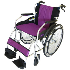 車椅子 軽量 コンパクト 折り畳み カドクラ チャップス オーシャンブルー A101-AB 自走式 自走用 自走介助兼用 車イス 車いす 全10色 送料無料 24インチ アルミ製