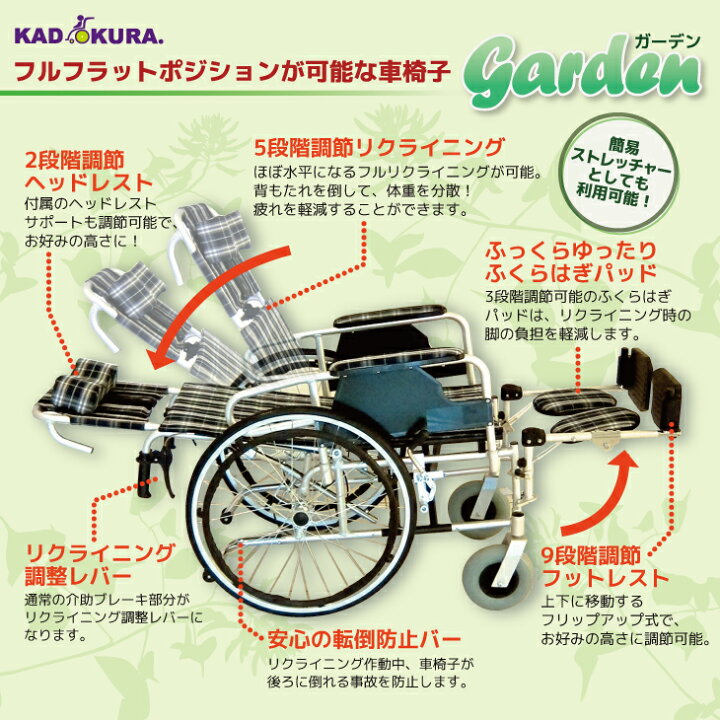 楽天市場】車椅子 コンパクト 軽量 カドクラ 送料無料 折り畳み フル 