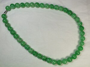 ■龍香堂■☆ミャンマー翡翠(ひすい)13mm玉ネックレス(アップルグリーン)r2