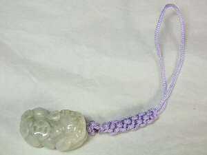 ■龍香堂■☆A貨ミャンマー翡翠(ひすい)貔貅(ひきゅう)ストラップ23mm