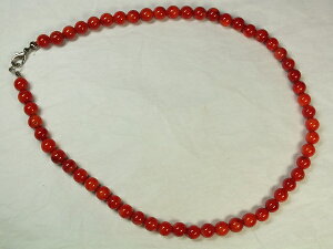 ■龍香堂■☆赤珊瑚ネックレス(7mm丸粒)v1