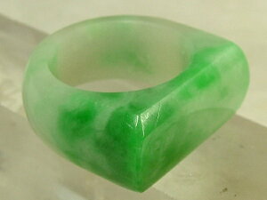 ■龍香堂■☆ミャンマー氷種翡翠(ひすい)広幅指輪17号(e13)