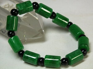 ■龍香堂■☆ミャンマー翡翠(ひすい)12mm円柱玉ブレスレット