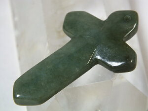 ■龍香堂■☆ミャンマー翡翠(ひすい)十字架トップ44mm(j2)