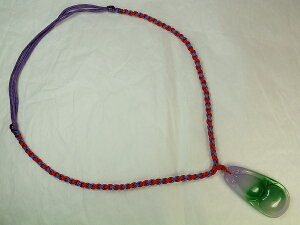 ■龍香堂■☆ミャンマー翡翠(ひすい)ペンダント「瓢箪」51mm(v17)