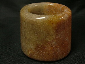 ■龍香堂■☆紅ルチル(赤針水晶)板指24号v4