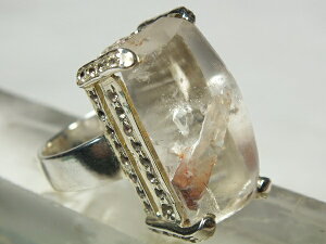 ■龍香堂■☆クリスタル・イン・クォーツ銀台リング14号