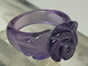 ■龍香堂■☆紫水晶(アメジスト)薔薇リング4号