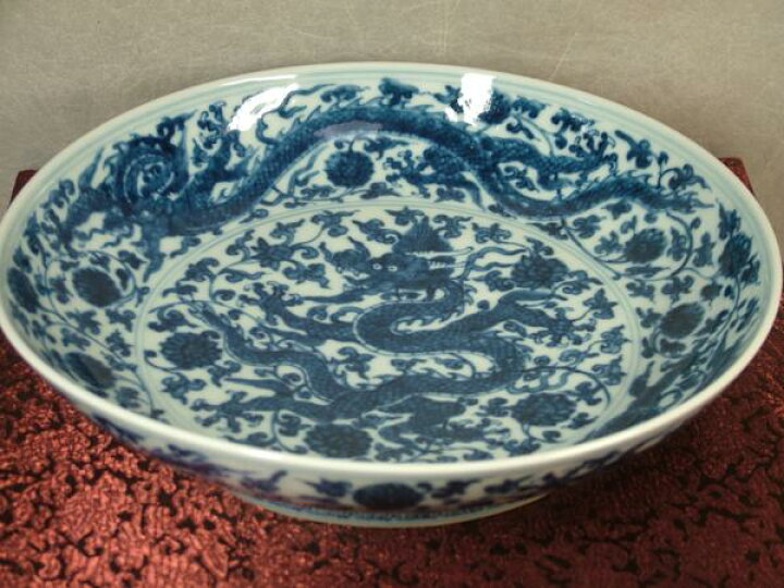 楽天市場】□龍香堂□☆【中古美品】中国骨董品「染付昇龍戯玉大皿 