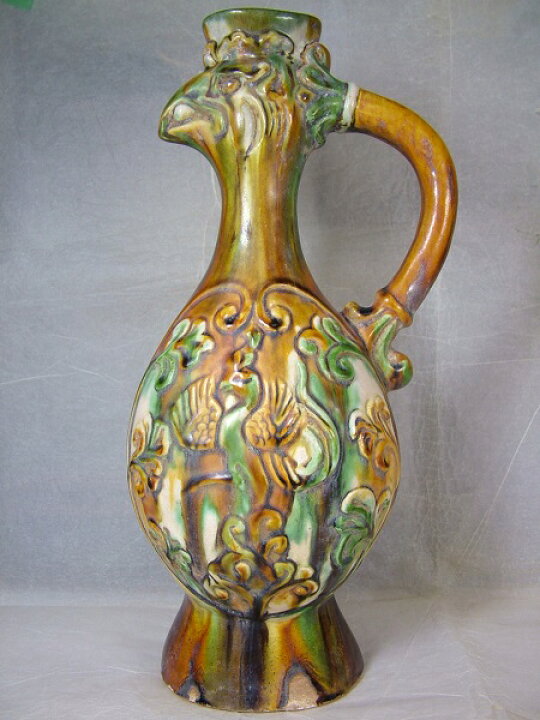 楽天市場】□龍香堂□☆【中国骨董品】唐三彩（とうさんさい）鶏頭壺 