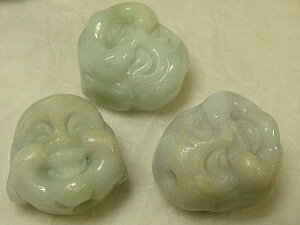 ■龍香堂■☆A貨ミャンマー翡翠(ひすい)布袋頭像トップ20mm(1点)