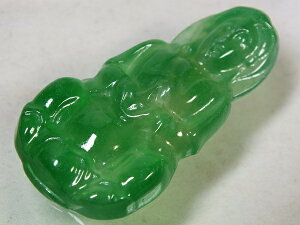 ■龍香堂■☆絶品!ミャンマー氷種翡翠(アイスジェダイト)観音トップ56mm(r2)