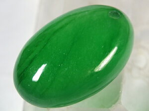 ■龍香堂■☆ミャンマー氷種翡翠(アイスジェダイト)楕円トップ34mm(v61)