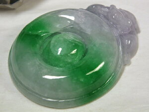 ■龍香堂■☆ミャンマー翡翠(ひすい)トップ宝珠49mm(k41)