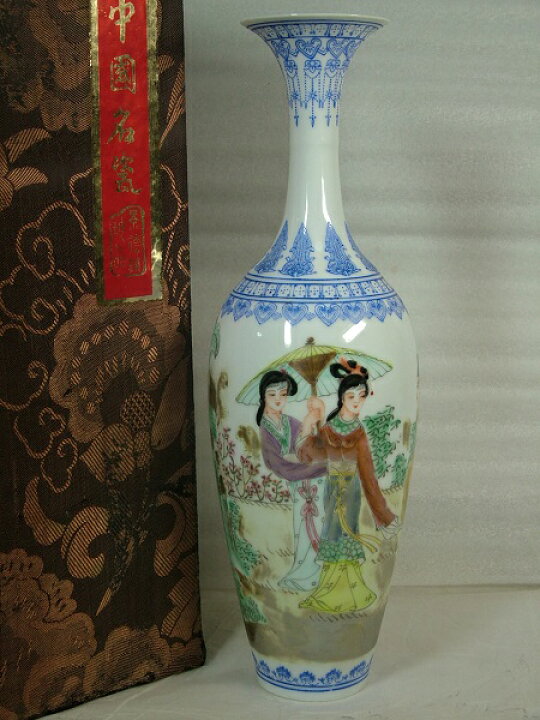 楽天市場】□龍香堂□☆中国高級工芸 景徳鎮製薄胎花瓶『貴婦人図 