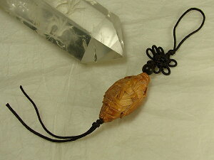 ■龍香堂■☆オリーブ種製ストラップ「財神」36mm(n4)