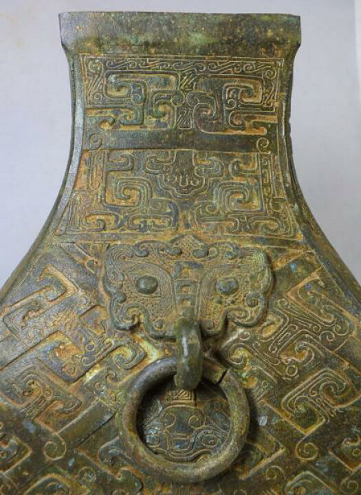 楽天市場】□龍香堂□☆【中国古物】青銅器「環耳方壺（盛酒器 