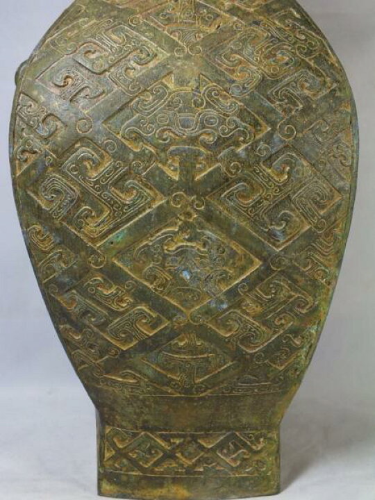 楽天市場】□龍香堂□☆【中国古物】青銅器「環耳方壺（盛酒器 