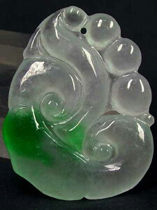 ■龍香堂■☆ミャンマー氷種翡翠 大如意トップ(44mm)