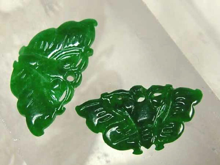 楽天市場】□龍香堂□☆ミャンマー翡翠（ひすい）小牌子2P「蝶 