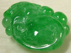 ■龍香堂■☆ミャンマー氷種翡翠(アイスジェダイト)トップ「貔貅(ひきゅう)」40mm(h14)