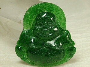 ■龍香堂■☆ミャンマー氷種翡翠(ひすい)トップ「布袋」39mm