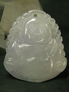 ■龍香堂■☆ミャンマー淡紫翡翠(ひすい)布袋トップ32mm(h9)