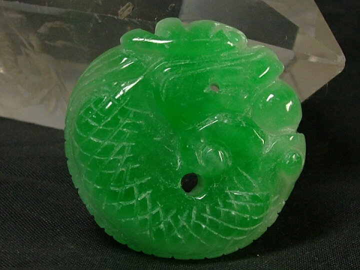 楽天市場】□龍香堂□☆ミャンマー翡翠（ひすい）龍魚玉29mm（n14 
