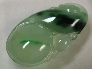 ■龍香堂■☆ミャンマー氷種翡翠(アイスジェダイト)宝珠トップ54mm(j23)