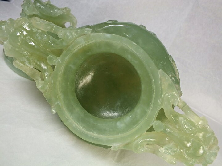 楽天市場】□龍香堂□☆【中国骨董品】岫玉製三足貔貅香炉175mm 
