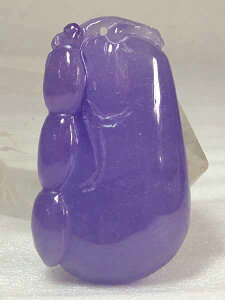 ■龍香堂■☆ミャンマーラベンダー翡翠トップ「甜瓜蓮根」44mm