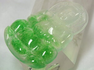 ■龍香堂■☆ミャンマー氷種翡翠(アイスジェダイト)観音トップ54mm(v84)