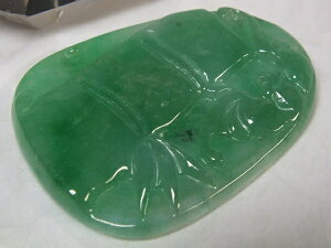 ■龍香堂■☆ミャンマー翡翠(ひすい)天竹牌子49mm(h11)