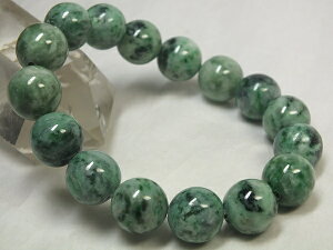 ■龍香堂■☆A貨ミャンマー翡翠(ひすい)13mm玉ブレスレット(v19)