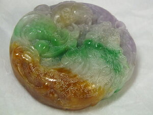 ■龍香堂■☆ミャンマー翡翠(ひすい)「龍魚牌子」48mm(h34)