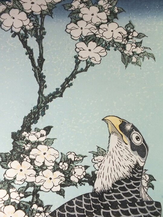 楽天市場】□龍香堂□ 復刻木版浮世絵 葛飾北斎『桜に鷹』額装済 : 龍香堂