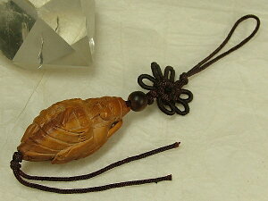 ■龍香堂■☆オリーブ種製ストラップ「財神」n1