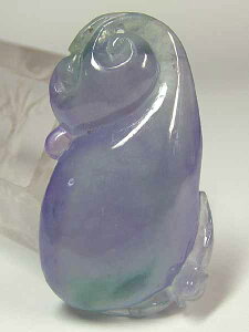 ■龍香堂■☆ミャンマーラベンダー氷種翡翠 如意トップ(45mm)