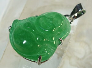 ■龍香堂■☆ミャンマー翡翠(ひすい)ペンダントトップ布袋20mm(s1)
