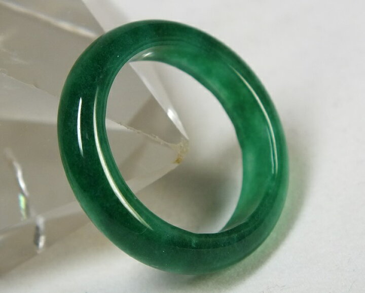 R384-001］ ジェイド JADE ヒスイ 本翡翠 リング 天然石 ミャンマー産 