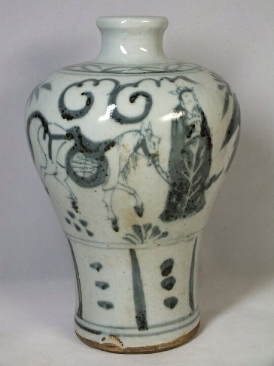 楽天市場】□龍香堂□☆【中古美品】中国骨董品「青色人物細口壺  