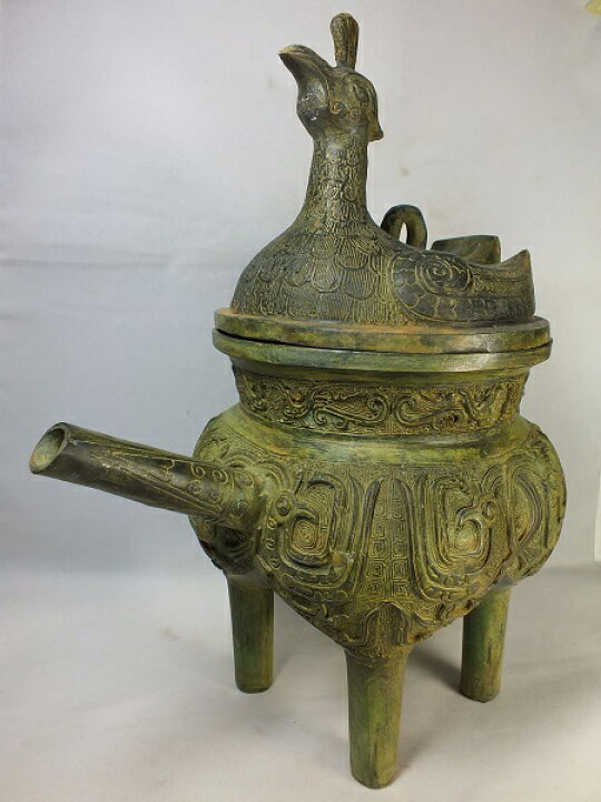 楽天市場】□龍香堂□☆【中国古物】青銅器「瑞鳥蓋付酒器」275mm 