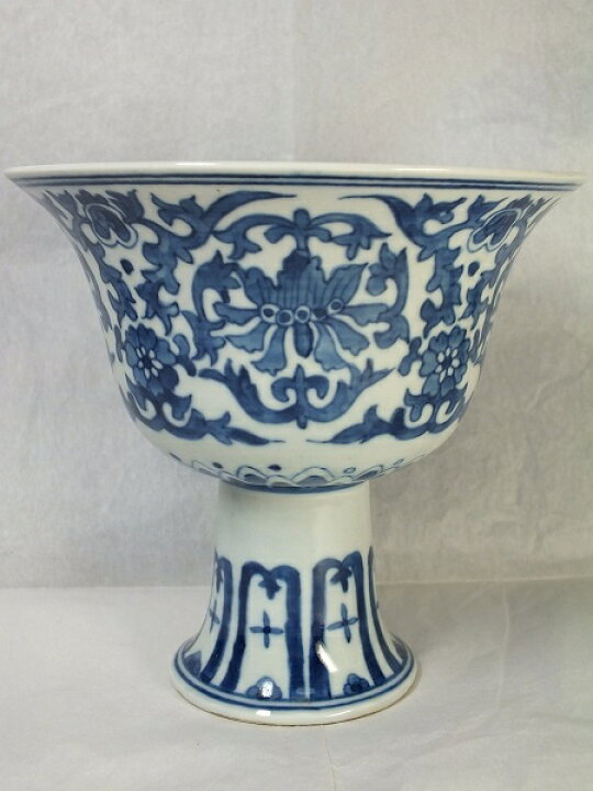 楽天市場】□龍香堂□☆【中国骨董品】青色絵付高脚広口杯125mm : 龍香堂